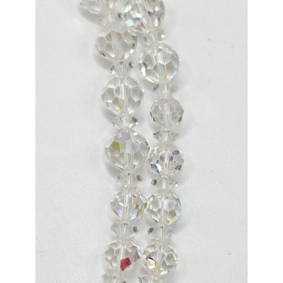 Vendome Vintage Necklace Clear Aurora Borealis‎ Crystal Double Strand FLAW - Picture 5 of 5